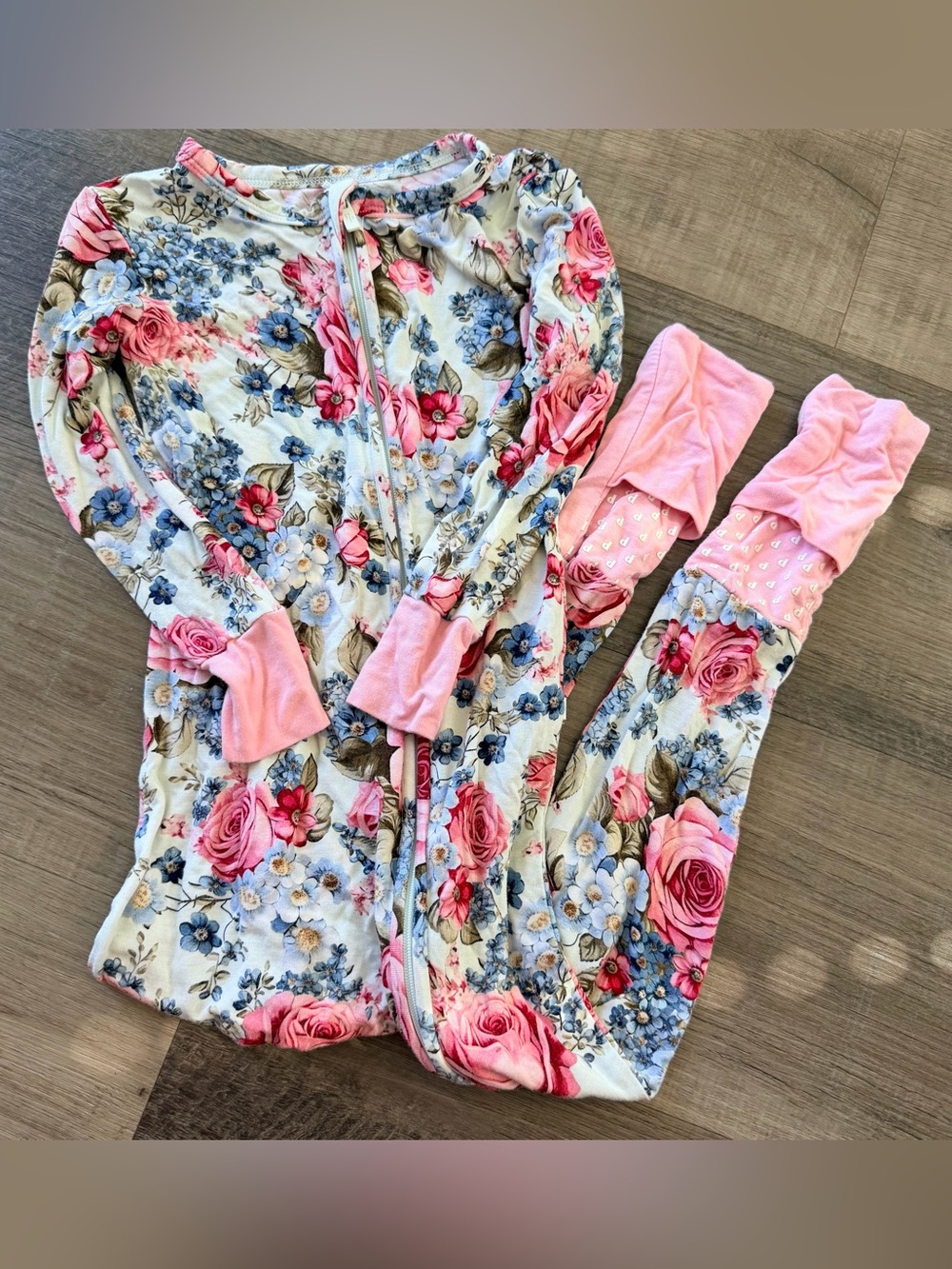 Posh Peanut floral Mimi convertible footie pajama 2T